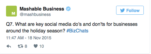 150+ Holiday Business Tips from Mashable's #BizChats Question 7 Image